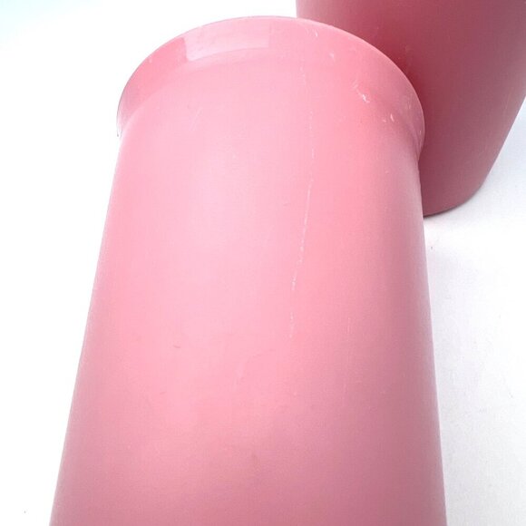 Vintage Tupperware Tumblers Set Of 3 Dusty Rose Pink Cups USA - Picture 9 of 9